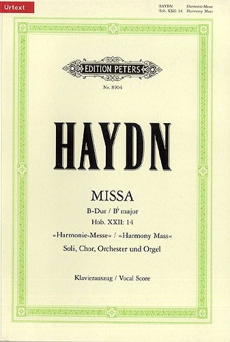 Haydn: Mass in Bb Harmoniemesse published by Peters  - Vocal Score