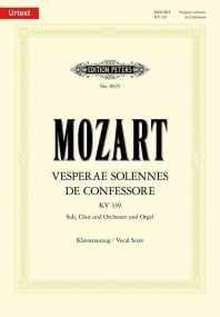 Mozart: Vesperae Solennes de Confessore K339 published by Peters - Vocal Score