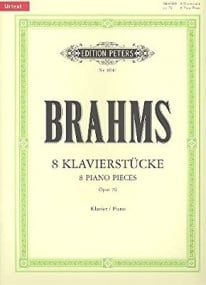 Brahms: Piano Pieces Opus 76 published by Peters
