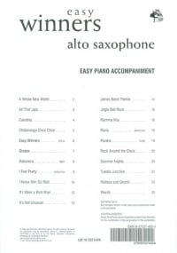 Easy Winners for Alto Saxophone (Piano Accompaniment) published by Brasswind