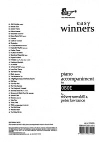 Easy Winners for Oboe (Piano Accompaniment) published by Brasswind