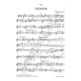Delius: Legende in Eb for Violin published by Forsyth
