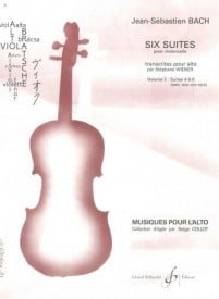 Bach: 6 Suites for Cello transcribed for Viola Volume 2 published by Billaudot
