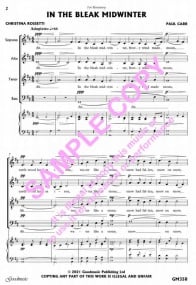 Carr: In The Bleak Midwinter SATB published by Goodmusic