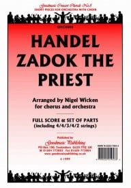 Handel: Zadok the Priest (Wicken) Orchestral Set published by Goodmusic