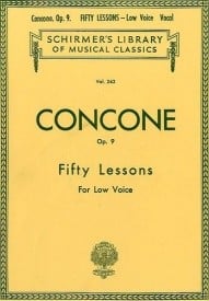 Concone: Fifty Lessons For Low Voice Opus 9 published by Schirmer