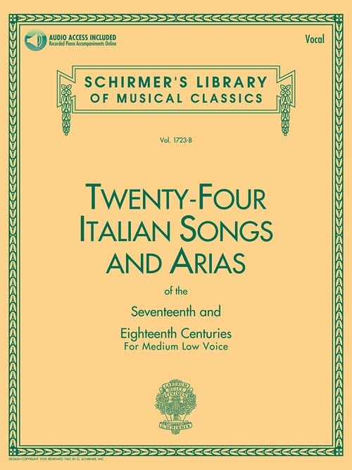 24 Italian Songs and Arias Medium/Low published by Schirmer (Book/Online Audio)