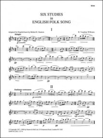 Vaughan-Williams: 6 Studies in English Folksong for Cor Anglais published by Stainer and Bell