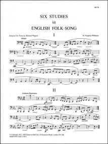Vaughan-Williams: 6 Studies in English Folksong for Tuba published by Stainer and Bell