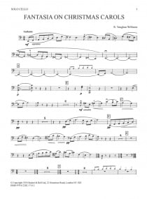 Vaughan-Williams: Fantasia on Christmas Carols published by Stainer and Bell - Solo Cello Part