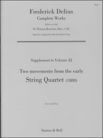 Delius: String Quartet (1888) published by Stainer & Bell