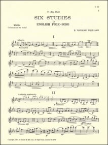 Vaughan-Williams: 6 Studies in English Folksong for Violin published by Stainer and Bell