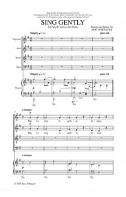 Whitacre: Sing Gently SATB published by Shadow Water