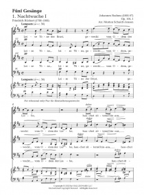 Brahms: Fnf Gesnge Opus 104 SAM published by Hal Leonard