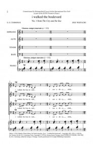 Whitacre: I walked the boulevard SATB published by Shadow Water