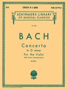 Bach: Concerto in G Minor BWV1056 for Violin published by Schirmer