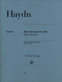 Haydn: Sonata in G Hob XVI:40 for Piano published by Henle