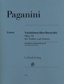 Paganini: 60 Variations on Barucab for Violin and Guitar published by Henle