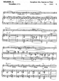 Roussel: Vocalise for Alto Saxophone published by Lemoine