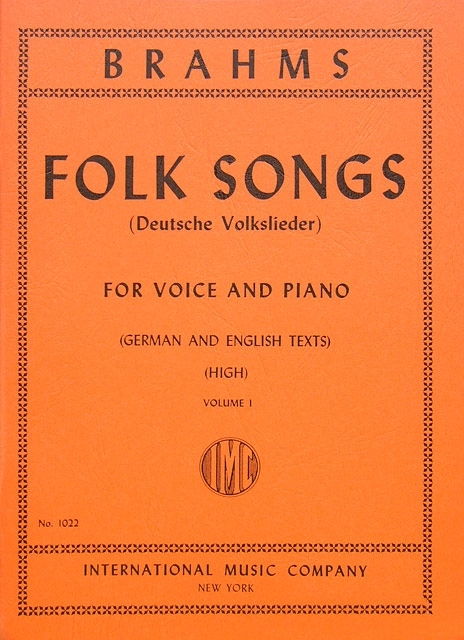Brahms: 42 Folk Songs Volume 1 High Voice published by IMC