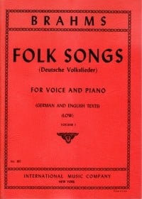 Brahms: 42 Folk Songs Volume 1 Low Voice published by IMC
