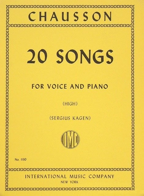 Forwoods ScoreStore Chausson 20 Songs For High Voice Published By IMC