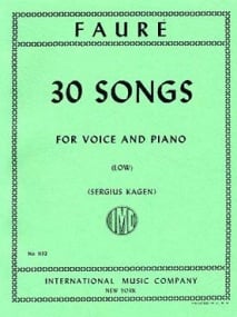 Faure: 30 Songs Low Voice published by IMC