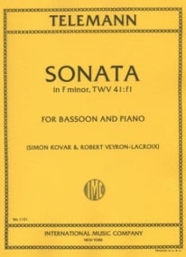 Telemann: Sonata in F Minor TWV 41:f1 for Bassoon published by IMC