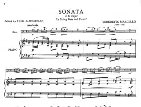 Marcello: Sonata in G for Double Bass published by IMC