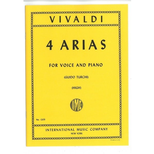 Vivaldi: Four Arias for High Voice published by IMC