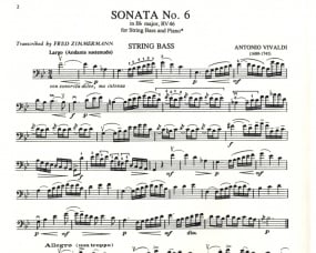 Vivaldi: Sonata No.6 in Bb major for Double Bass published by IMC