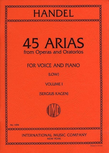 Handel: 45 Arias Volume 1 Low Voice published by IMC
