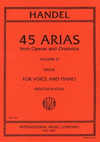 Handel: 45 Arias Volume 3 High Voice published by IMC