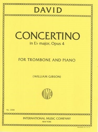 David: Concertino Opus 4 for Trombone published by IMC