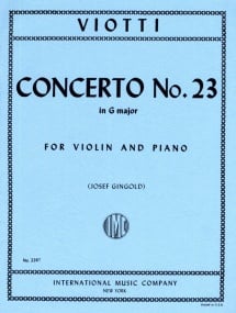 Viotti: Concerto No 23 in G major for Violin published by IMC