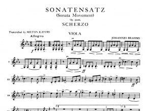 Brahms: Sonatensatz & Scherzo for Viola published by IMC
