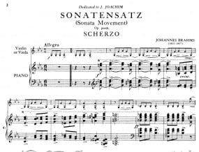 Brahms: Sonatensatz & Scherzo for Viola published by IMC
