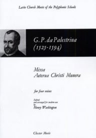 Palestrina: Missa Aeterna Christi Munera published by Chester - Vocal Score