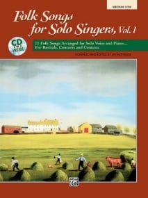 Folk Songs for Solo Singers  Volume 1 - Medium/Low published by Alfred (Book & CD)