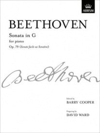 Beethoven: Sonata in G Opus 79 (Alla Tedesca) for Piano published by ABRSM
