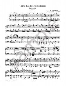 Mozart: Eine Kleine Nachtmusic K525 for Piano published by Peters