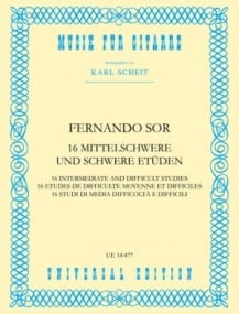 Sor: 16 Intermediate & Difficult Studies for Guitar published by Universal