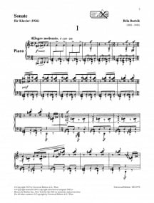 Bartok: Piano Sonata 1926 published by Universal