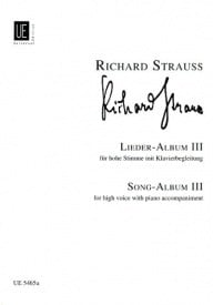 Strauss: Complete Songs (Lieder) Volume 3 High Voice published by Universal Edition