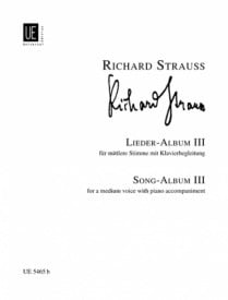 Strauss: Complete Songs (Lieder) Volume 3 Medium Voice published by Universal Edition