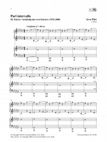 Part: Pari Intervallo for Piano Four Hands or Two Pianos published by Universal