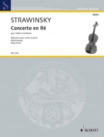 Stravinsky: Concerto in D for Violin published by Schott