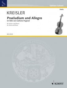 Kreisler: Praeludium & Allegro for Violin published by Schott