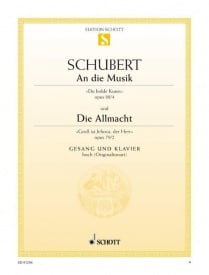Schubert: An die Musik / Die Allmacht for High Voice published by Schott