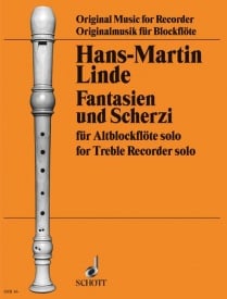 Linde: Fantasias and Scherzi for Solo Treble Recorder published by Schott